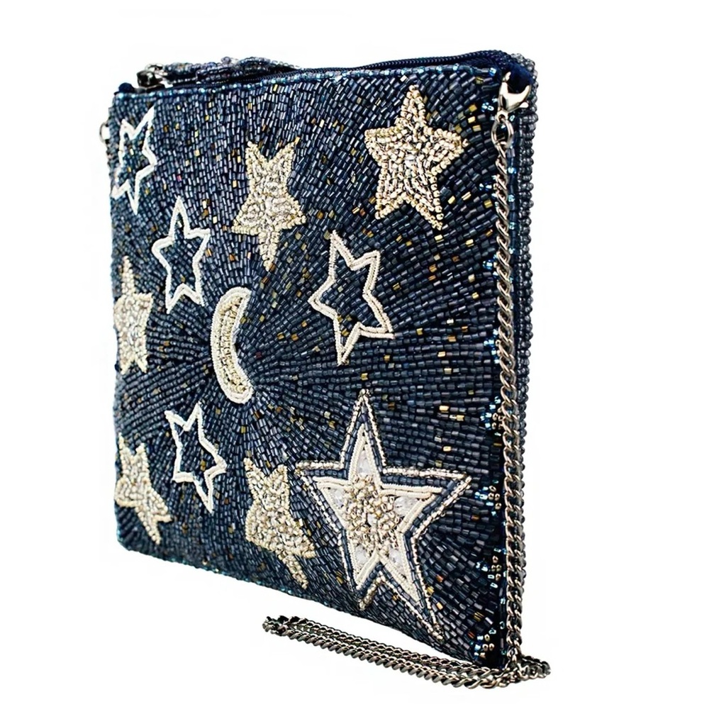 Mary Frances Celestial Moon & Stars Beaded Crossbody Bag - Picture 5 of 6